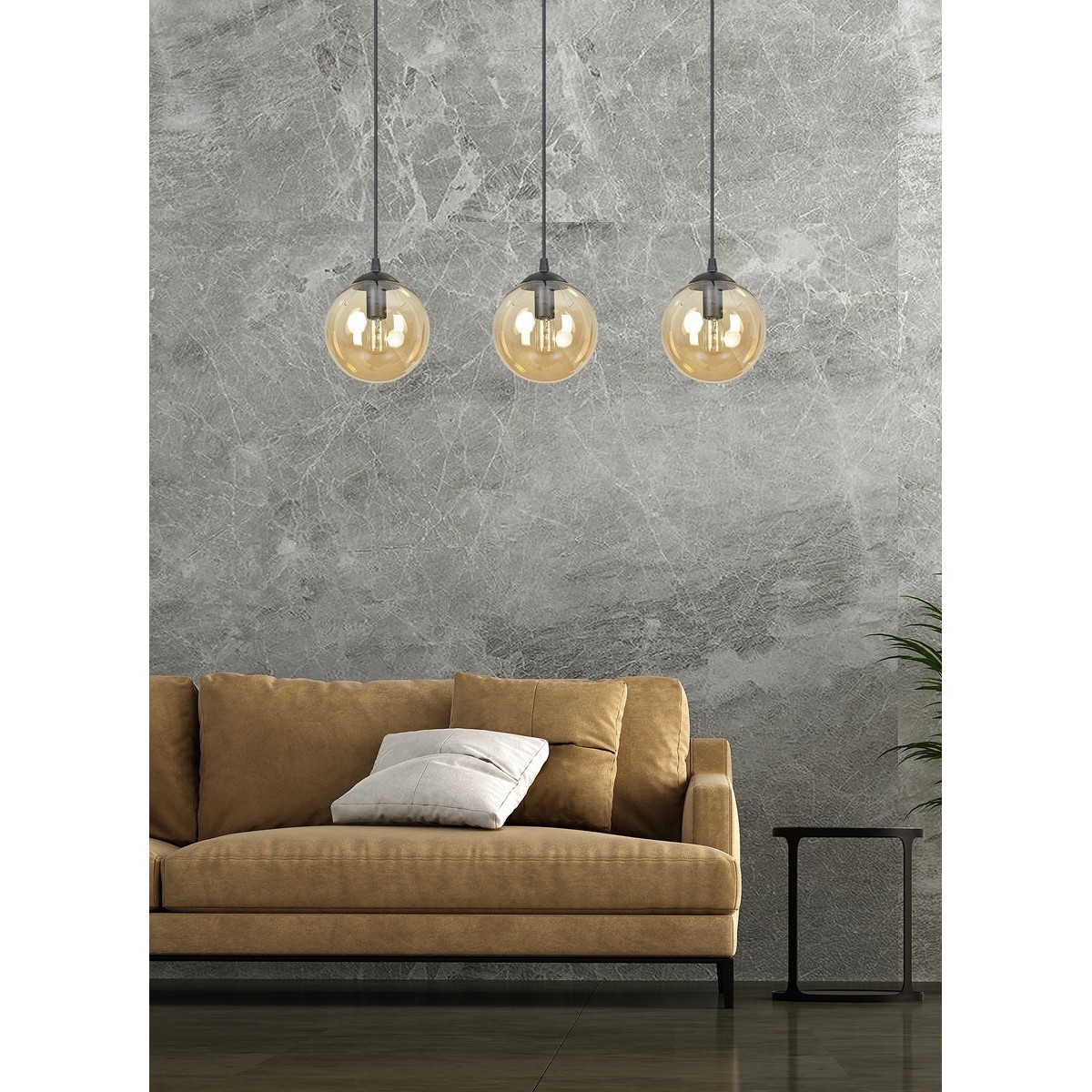 czarna lampa wisząca Emibig COSMO 3 BLACK EM713/3