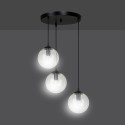 czarna lampa wisząca Emibig COSMO 3 BLACK TRANSPARENT PREMIUM EM711/3PREM