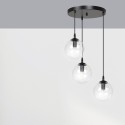 czarna lampa wisząca Emibig COSMO 3 BLACK TRANSPARENT PREMIUM EM711/3PREM