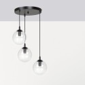 czarna lampa wisząca Emibig COSMO 3 BLACK TRANSPARENT PREMIUM EM711/3PREM