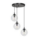 czarna lampa wisząca Emibig COSMO 3 BLACK TRANSPARENT PREMIUM EM711/3PREM