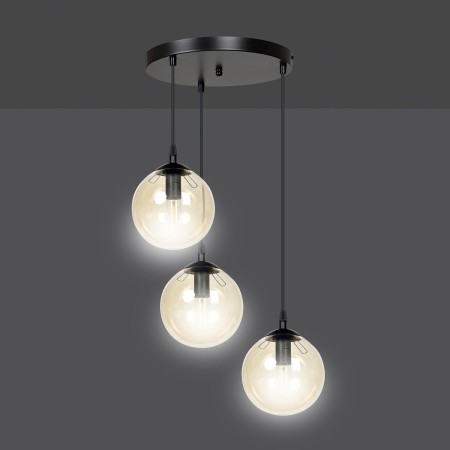 czarna lampa wisząca Emibig COSMO 3 BLACK PREMIUM EM713/3PREM