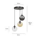 czarna lampa wisząca Emibig COSMO 3 BLACK MIX PREMIUM EM714/3PREM