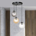 czarna lampa wisząca Emibig COSMO 3 BLACK MIX PREMIUM EM714/3PREM