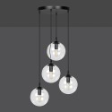czarna wisząca lampa Emibig COSMO 4 BL/TRANSPARENT PREMIUM EM711/4PREM