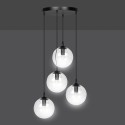 czarna wisząca lampa Emibig COSMO 4 BL/TRANSPARENT PREMIUM EM711/4PREM