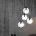 czarna wisząca lampa Emibig COSMO 4 BL/TRANSPARENT PREMIUM EM711/4PREM