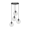 czarna wisząca lampa Emibig COSMO 4 BL/TRANSPARENT PREMIUM EM711/4PREM