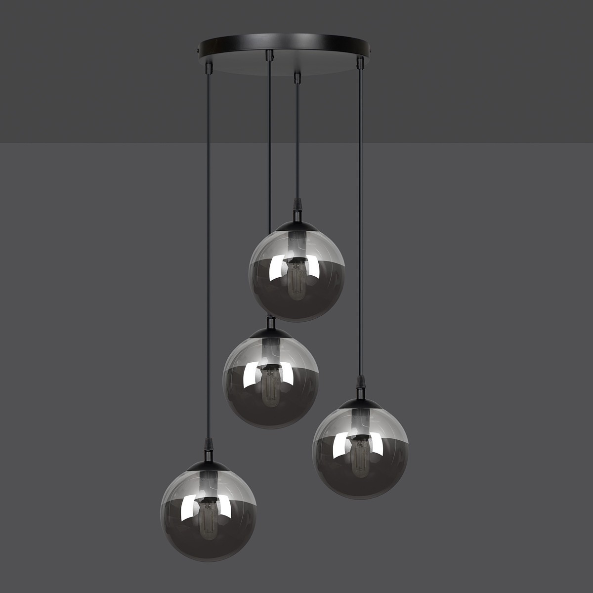 czarna wisząca lampa Emibig COSMO 4 PREMIUM EM712/4PREM