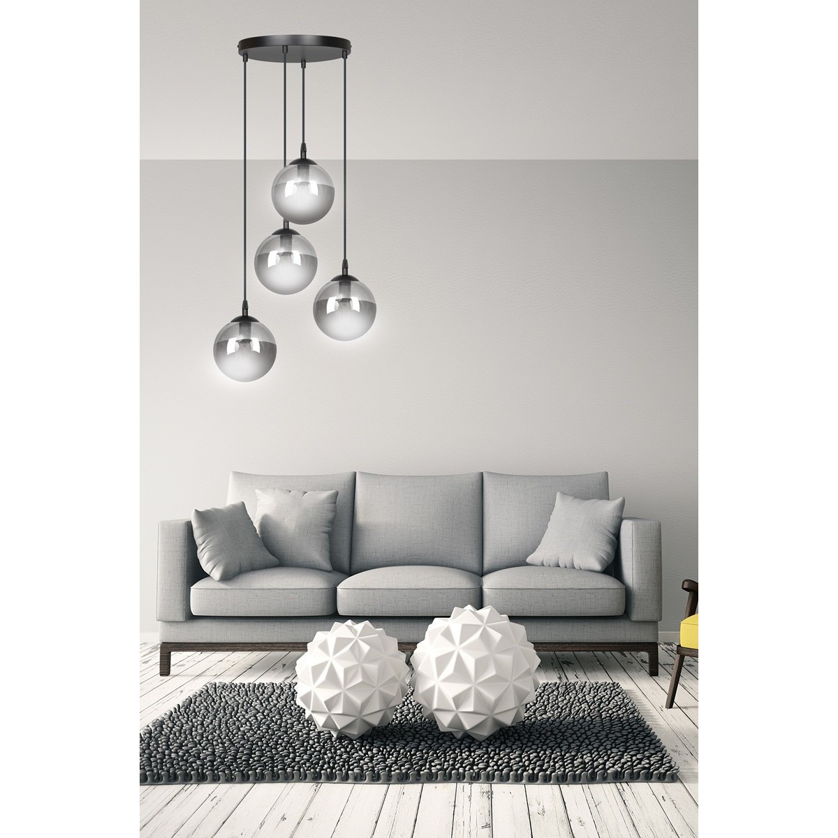 czarna wisząca lampa Emibig COSMO 4 PREMIUM EM712/4PREM