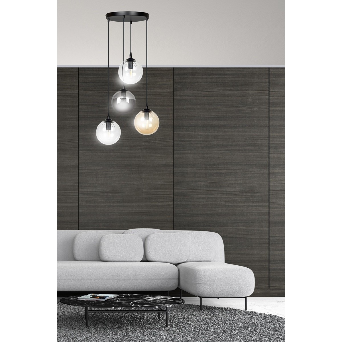 czarna lampa wisząca Emibig COSMO 4 BL/MIX PREMIUM EM714/4PREM