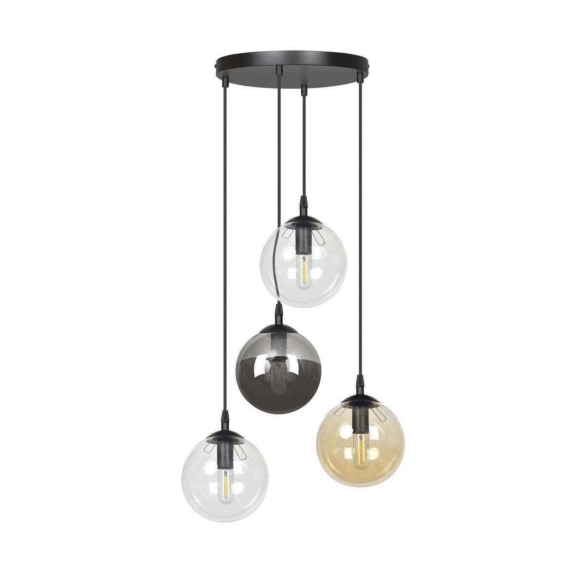 czarna lampa wisząca Emibig COSMO 4 BL/MIX PREMIUM EM714/4PREM