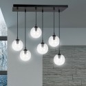 czarna lampa wisząca Emibig COSMO 6 BL/TRANSPARENT EM711/6