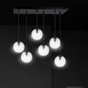 czarna lampa wisząca Emibig COSMO 6 BL/TRANSPARENT EM711/6