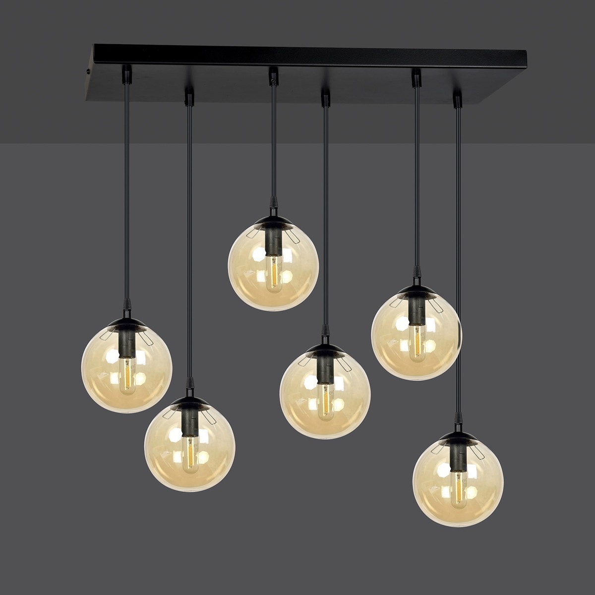 czarna lampa wisząca Emibig COSMO 6 EM713/6