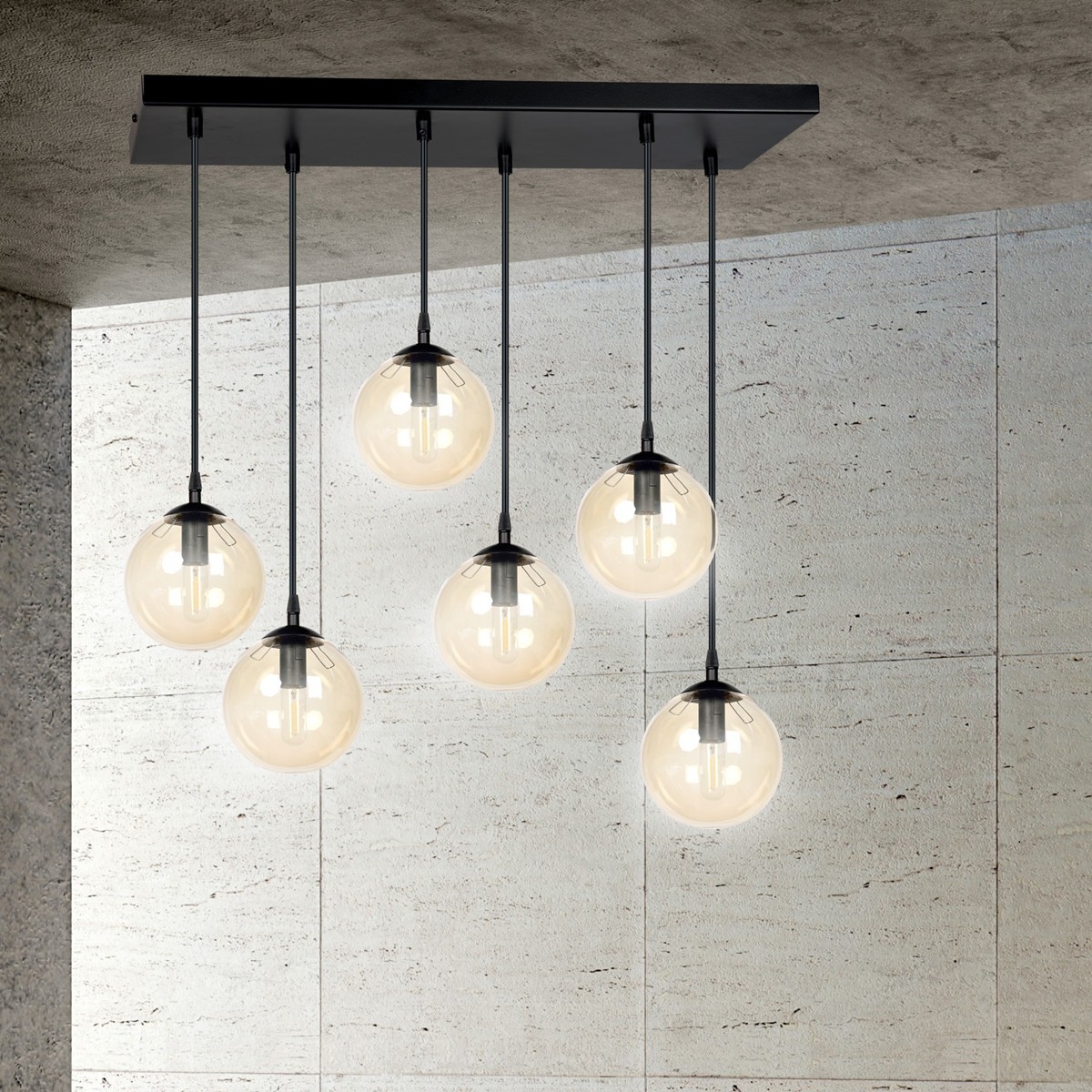 czarna lampa wisząca Emibig COSMO 6 EM713/6