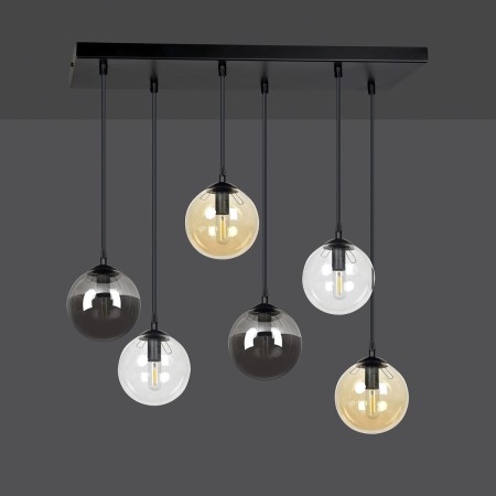 czarna lampa wisząca Emibig COSMO 6 BL/MIXA EM714/6M1