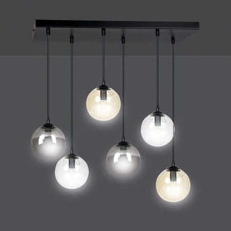 czarna lampa wisząca Emibig COSMO 6 BL/MIXA EM714/6M1