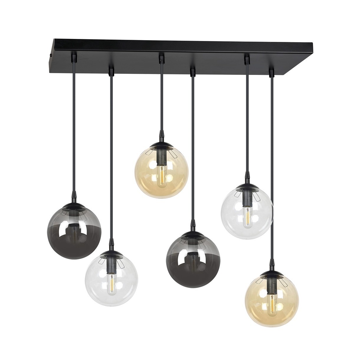 czarna lampa wisząca Emibig COSMO 6 BL/MIXA EM714/6M1