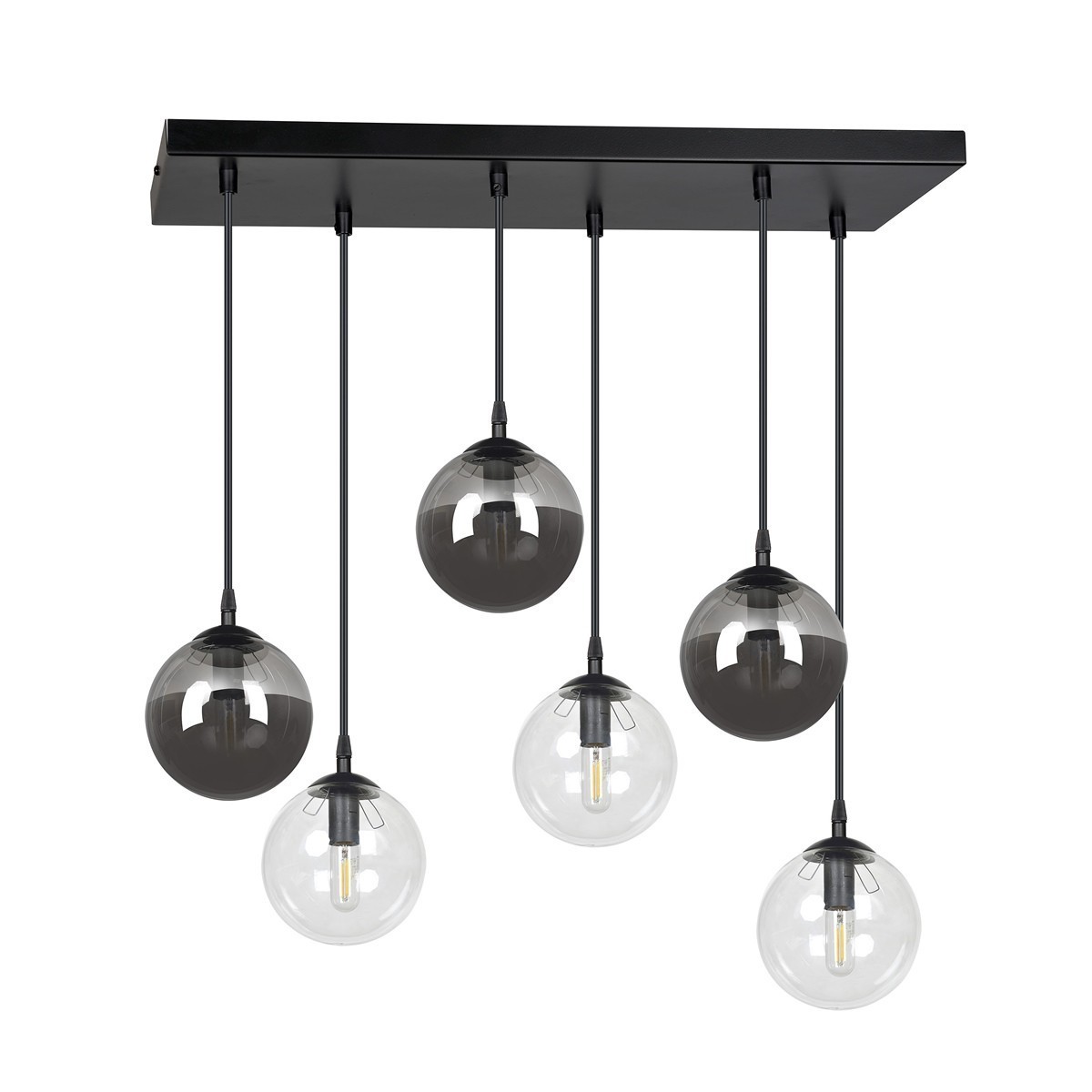 czarna lampa wisząca Emibig COSMO 6 BL/MIXB EM714/6M2