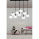 czarna lampa wisząca Emibig COSMO 9 BL/TRANSPARENT EM711/9 - duża lampa nad stół lub klatkę schodową
