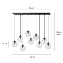 czarna lampa wisząca Emibig COSMO 9 BL/TRANSPARENT EM711/9 - duża lampa nad stół lub klatkę schodową