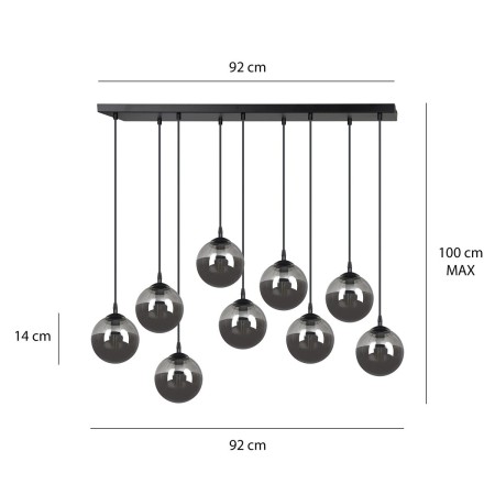 czarna lampa wisząca Emibig COSMO 9 EM712/9