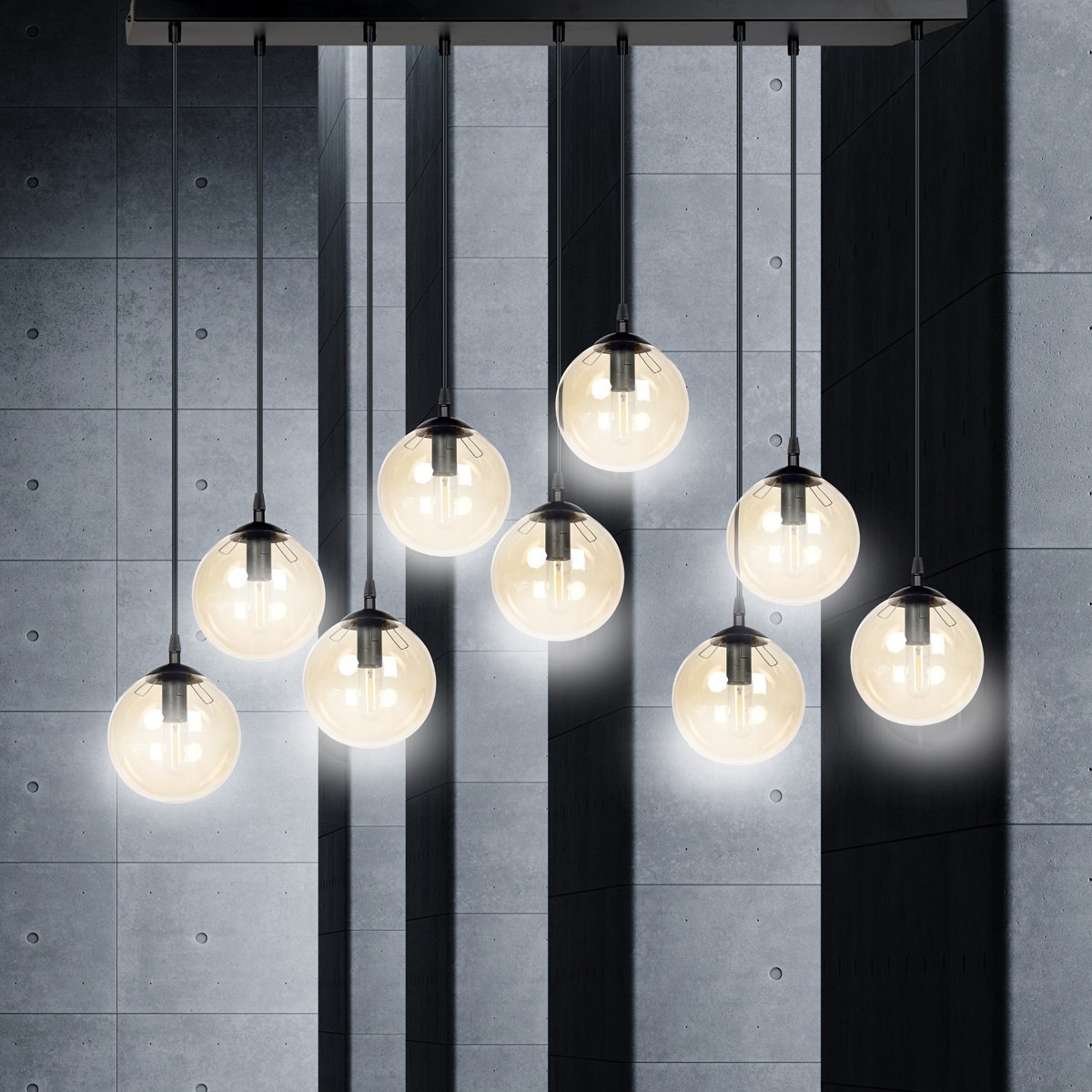 czarna wisząca lampa Emibig COSMO 9 EM713/9