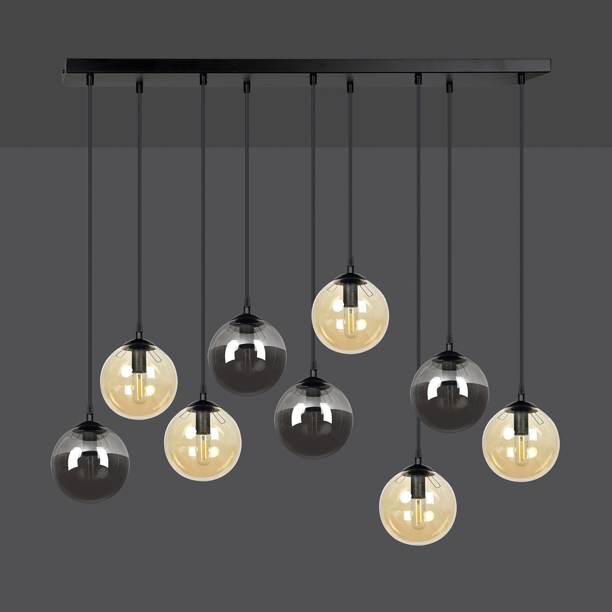 czarna lampa wisząca Emibig COSMO 9 BL/MIXA EM714/9M1