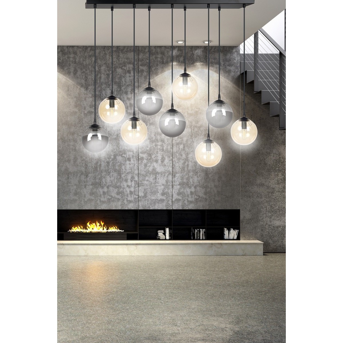 czarna lampa wisząca Emibig COSMO 9 BL/MIXA EM714/9M1