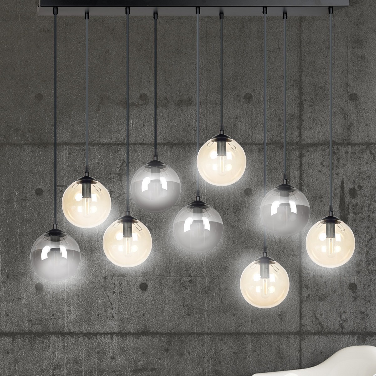 czarna lampa wisząca Emibig COSMO 9 BL/MIXA EM714/9M1