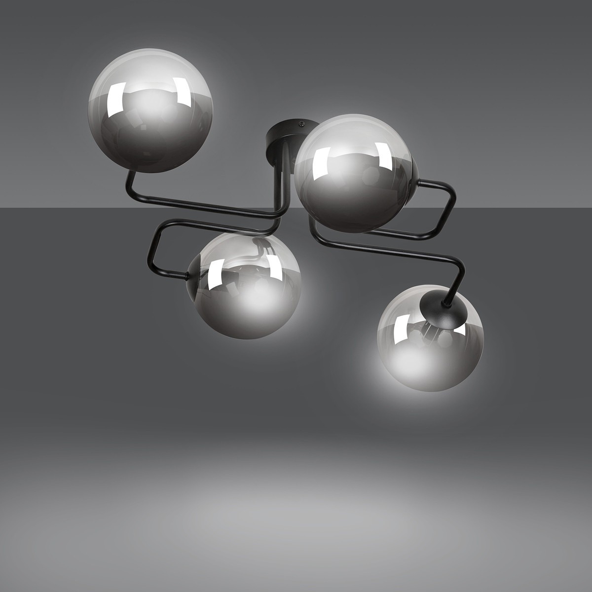 czarna przysufitowa lampa Emibig BRENDI 4 EM832/4