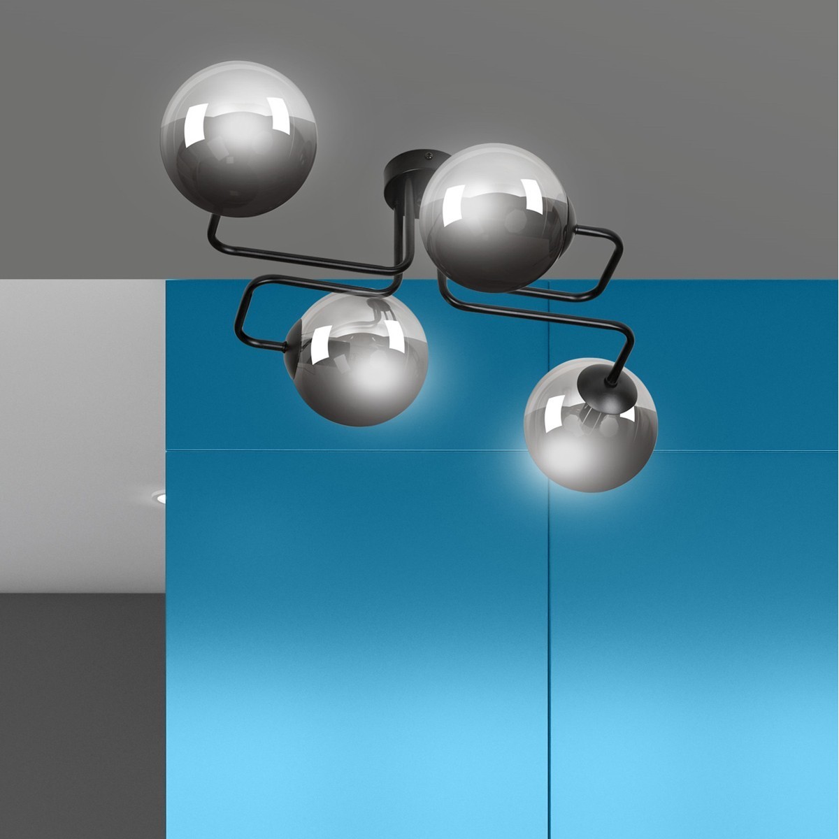 czarna przysufitowa lampa Emibig BRENDI 4 EM832/4