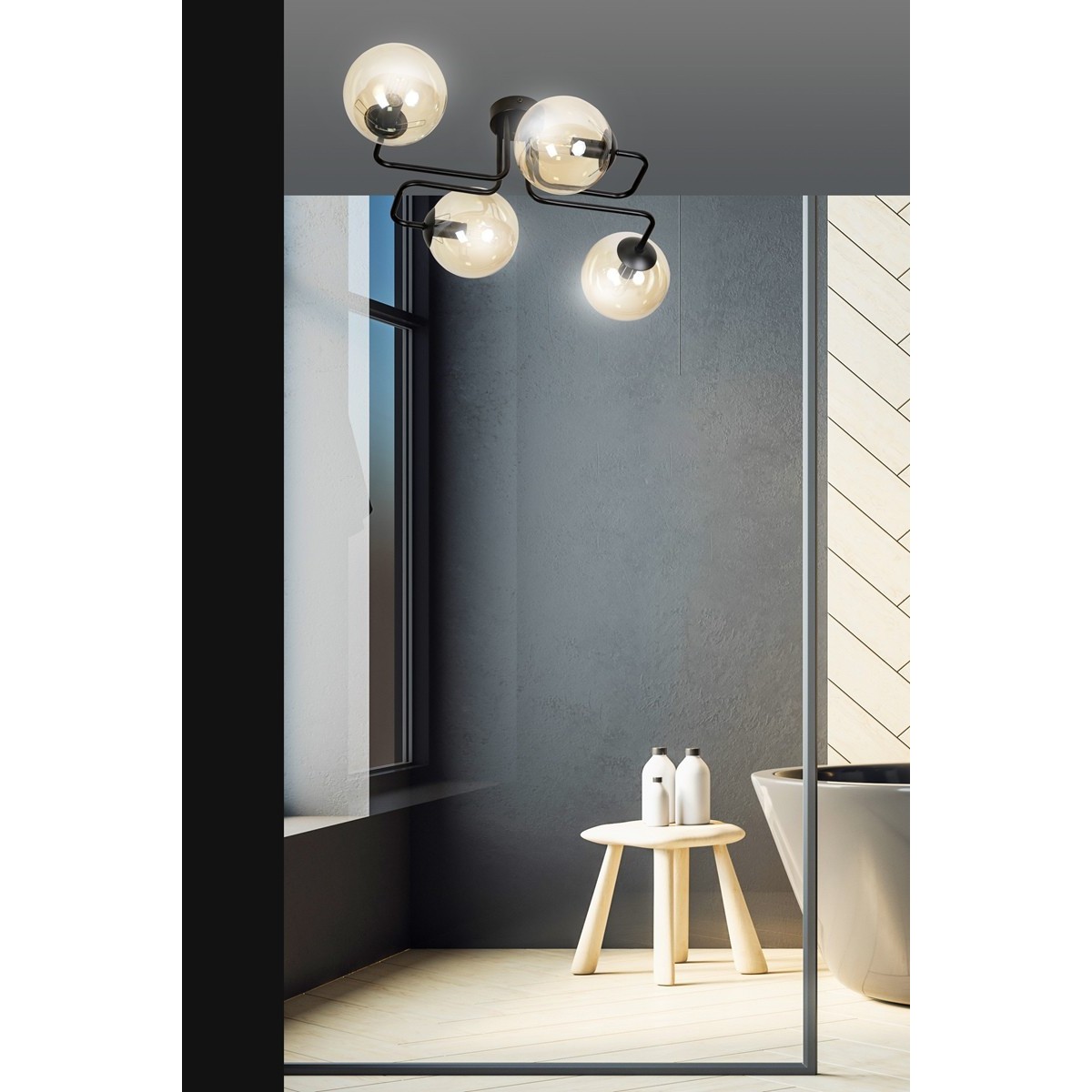 czarna przysufitowa lampa Emibig BRENDI 4  EM833/4