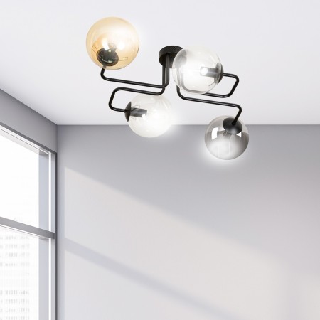 czarna lampa przysufitowa Emibig BRENDI 4 BL/MIX 1 EM843/4M1