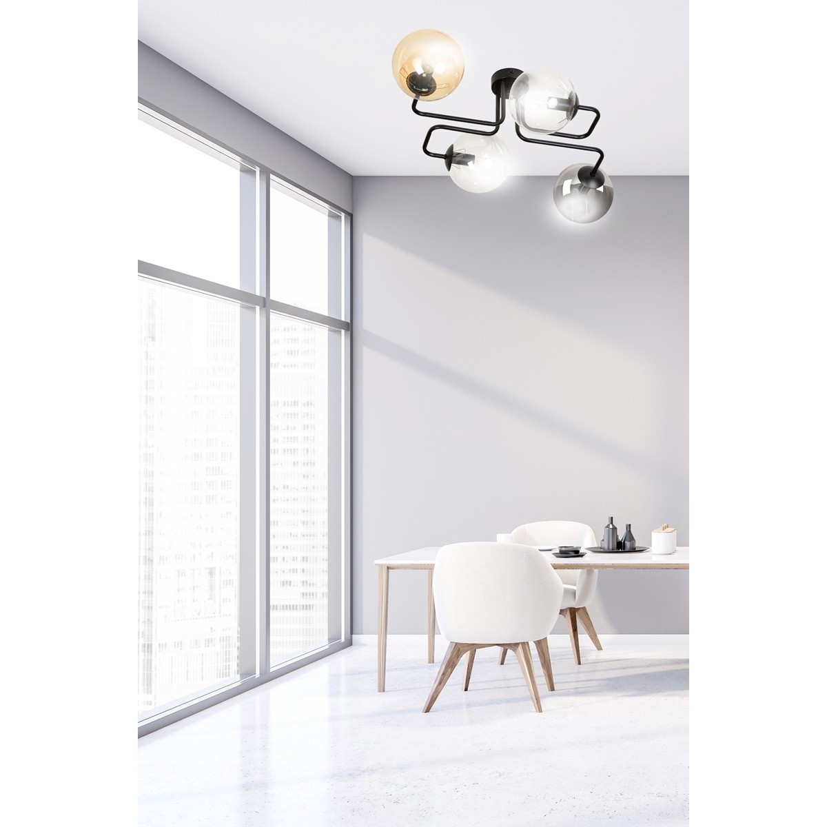 czarna lampa przysufitowa Emibig BRENDI 4 BL/MIX 1 EM843/4M1