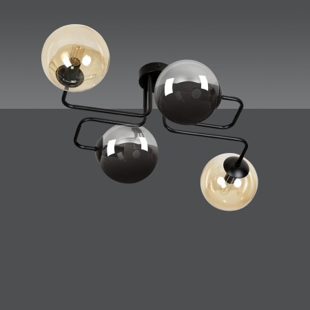 czarna lampa przysufitowa Emibig BRENDI 4 BL/MIX 2 EM843/4M2