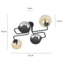 czarna lampa przysufitowa Emibig BRENDI 4 BL/MIX 2 EM843/4M2