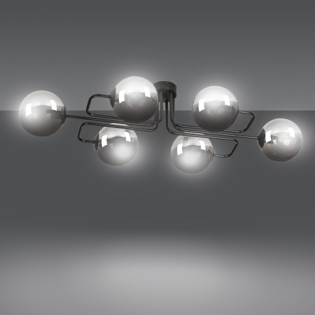 czarna lampa przysufitowa Emibig BRENDI 6A EM832/6A