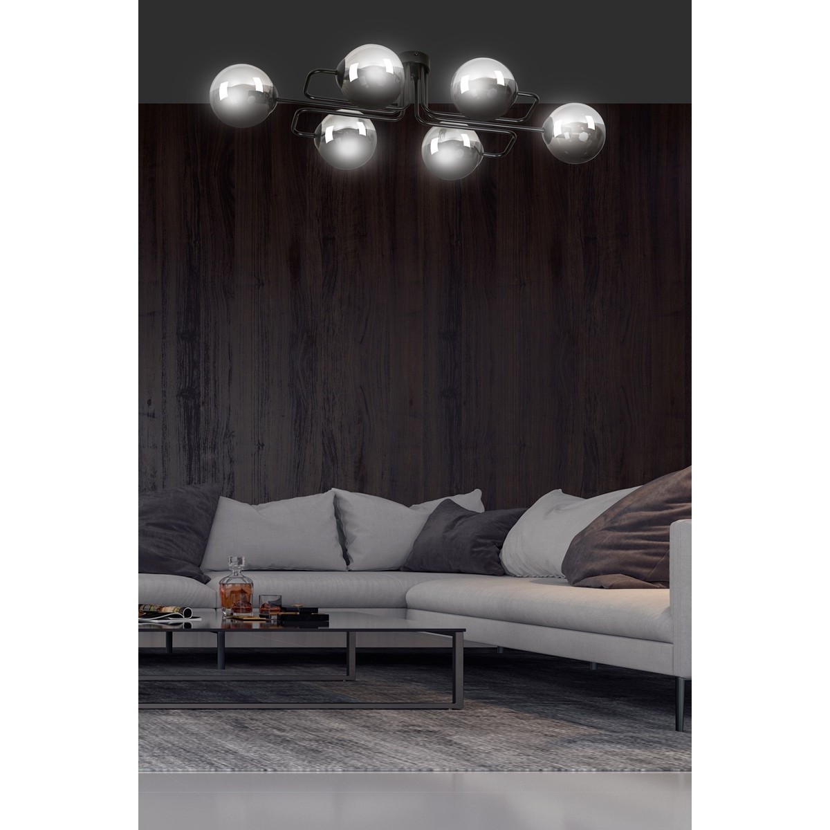 czarna lampa przysufitowa Emibig BRENDI 6A EM832/6A