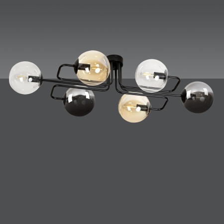 czarna lampa przysufitowa Emibig BRENDI 6A BL/MIX 1 EM834/6A1