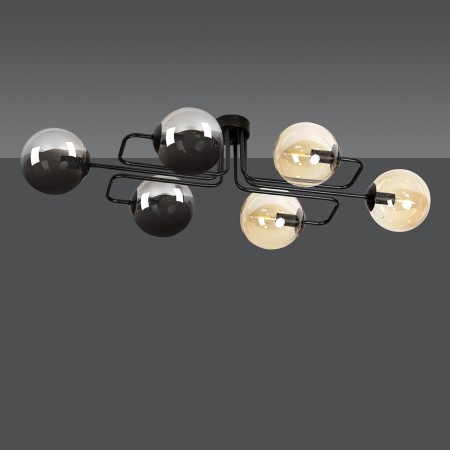 czarna lampa sufitowa Emibig BRENDI 6A BL/MIX 2 EM834/6A2