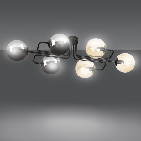 czarna lampa sufitowa Emibig BRENDI 6A BL/MIX 2 EM834/6A2