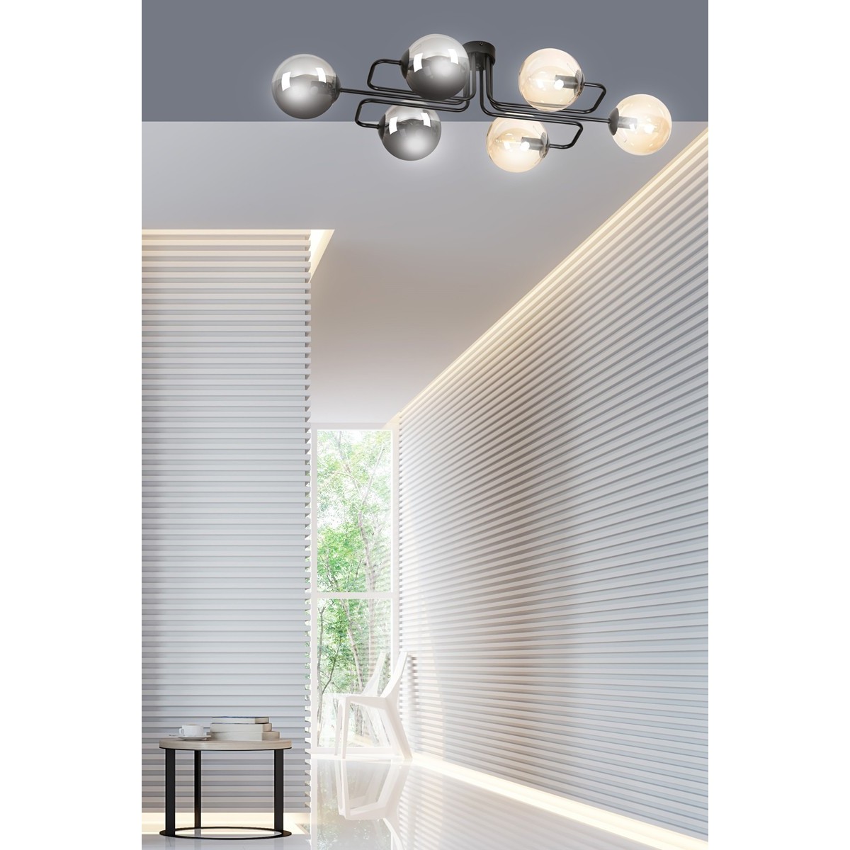 czarna lampa sufitowa Emibig BRENDI 6A BL/MIX 2 EM834/6A2