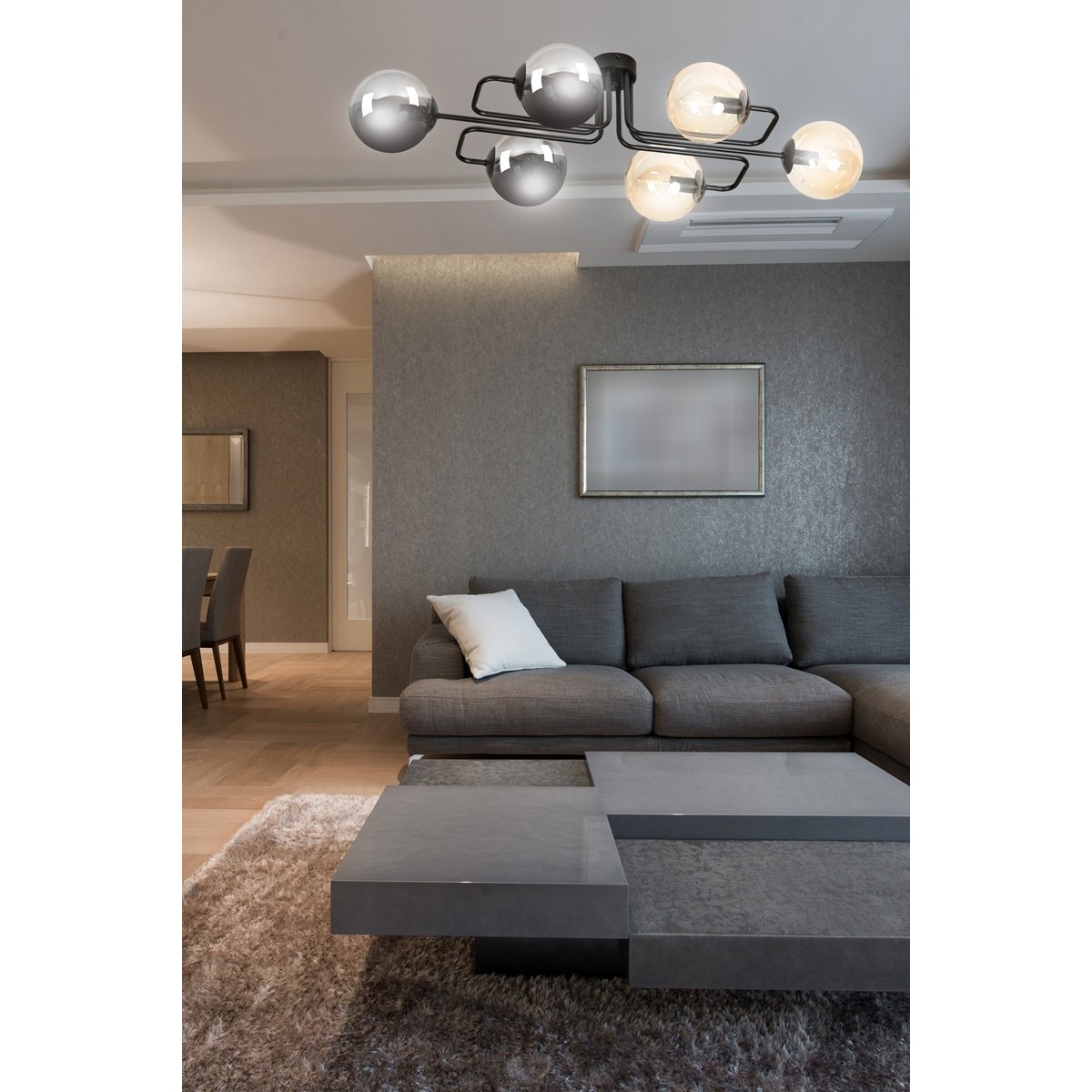 czarna lampa sufitowa Emibig BRENDI 6A BL/MIX 2 EM834/6A2