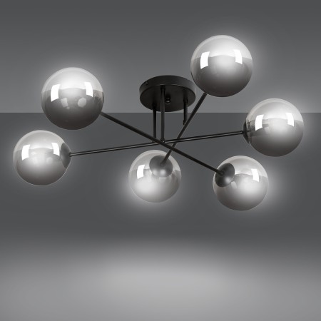 czarna lampa przysufitowa Emibig BRENDI 6B EM832/6B