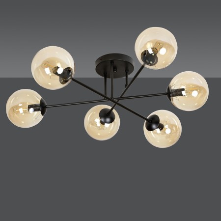 czarna lampa przysufitowa Emibig BRENDI 6B  EM833/6B