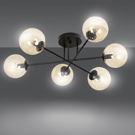 czarna lampa przysufitowa Emibig BRENDI 6B  EM833/6B