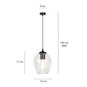 czarna lampa wisząca Emibig ISTAR 1  BL/TRANSPARENT  EM679/1