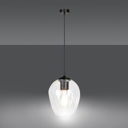 czarna lampa wisząca Emibig ISTAR 1  BL/TRANSPARENT  EM679/1
